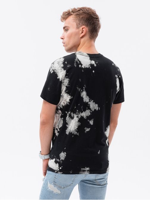 Stylové černé batikované tričko S1626