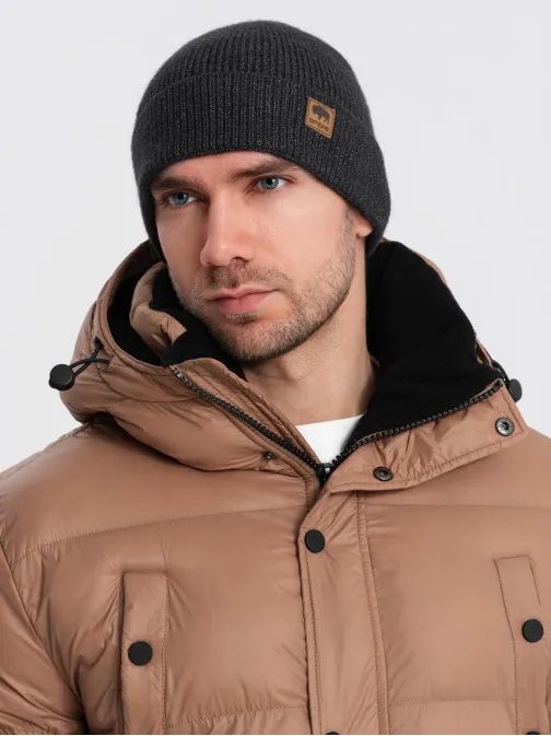 Jedinečná černá pánská čepice V1 ACWH-0123