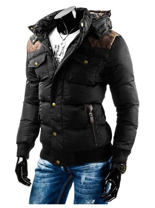 Černá bunda pro pány na zimu