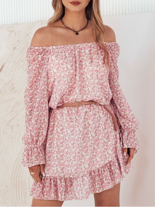 Květinové růžové šaty Kerven