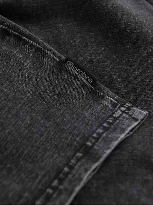 Černé stylové tričko s dlouhým rukávem L131