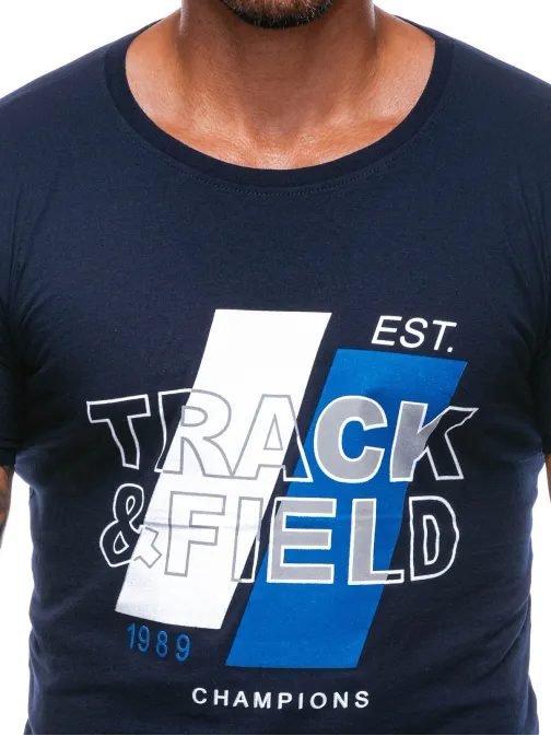 Tmavě modré tričko s trendy nápisem S2023