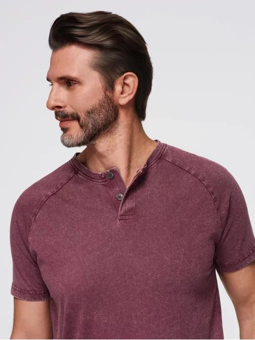 Vínové tričko na knoflíky se sepraným vzorem V3 TSWT-0150