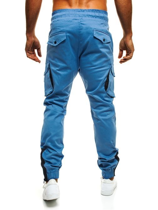 Moderní pánské kapsáčové modré kalhoty ATHLETIC 705