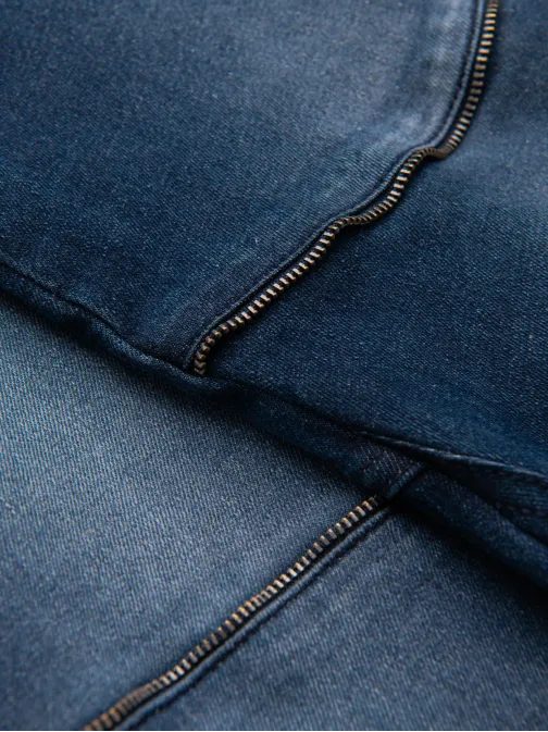 Trendy modré riflové jogger kalhoty s ozdobnými prvkami V1 PADJ-0243