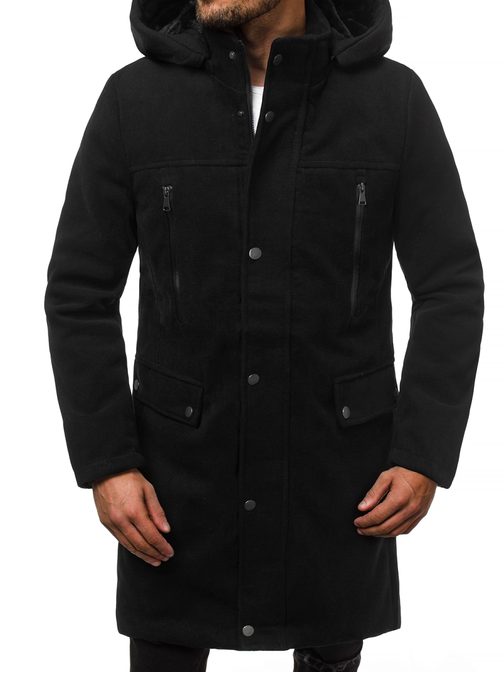 Zajímavý černý pánský kabát O/88873