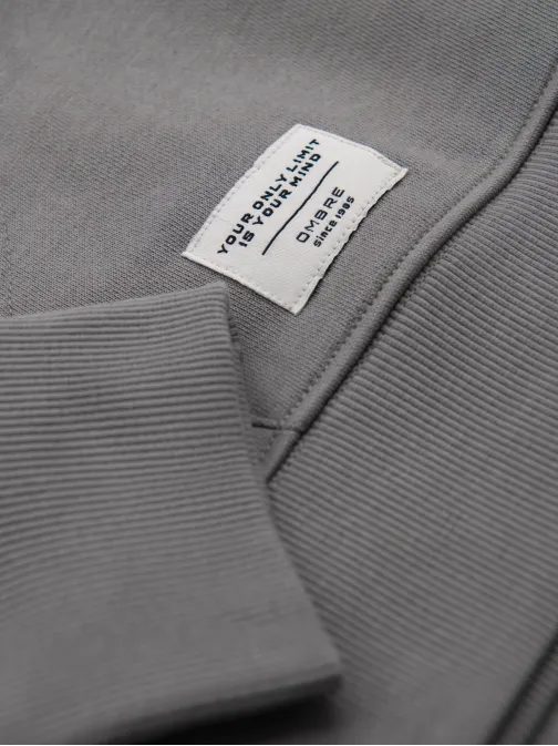 Módní šedá mikina s kapucí SSBN-0270