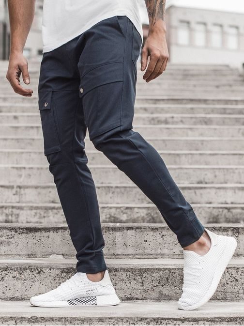 TRENDY PÁNSKÉ JOGGER KALHOTY TMAVĚ MODRÉ  A/1003