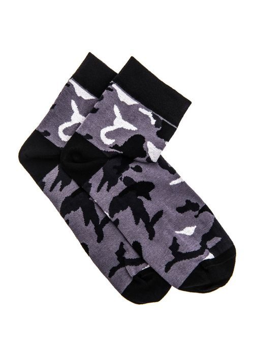 Kotníkové maskáčové ponožky šedé U10