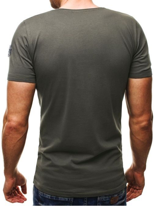 Trendy khaki tričko s potiskem Athletic 9029
