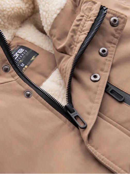 Trendy béžová pánská parka na zimu V1 JALJ-0181
