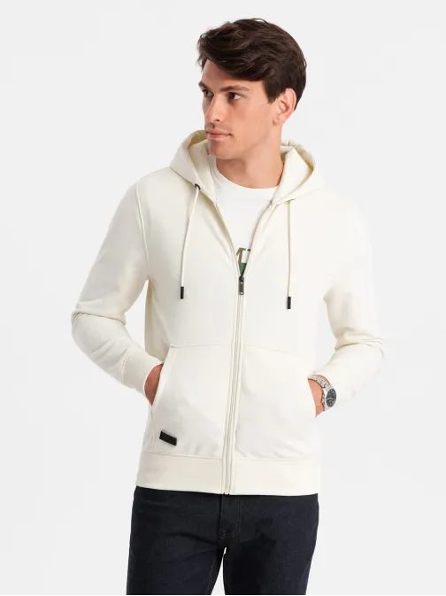 Bavlněná pánská mikina cream v5 om-ssbz-0160