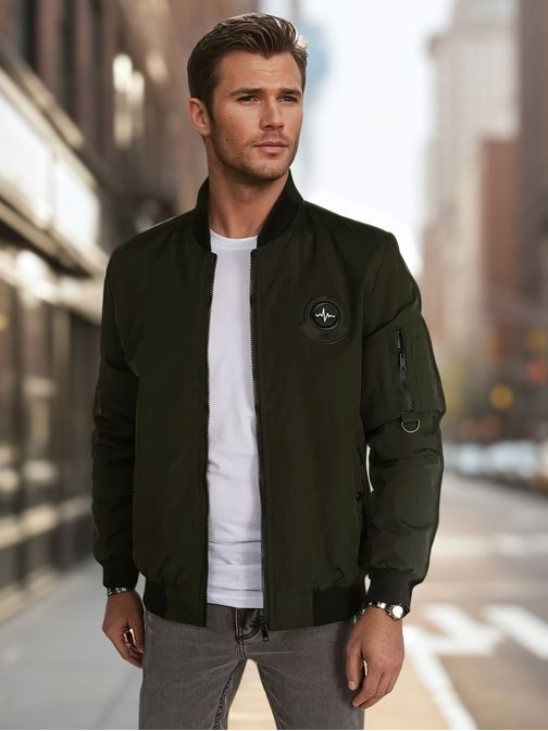 Moderní zelená bomber bunda