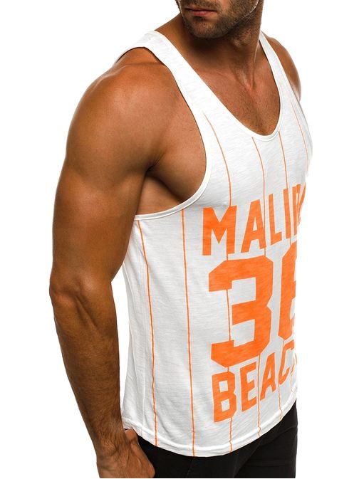 Malibu beach bílo-pomerančové letní tílko BREEZY 9076