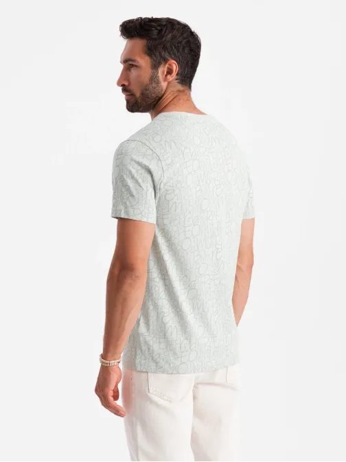 Zelené tričko s trendy potiskem a kapsou V4 ​​TSFP-0188