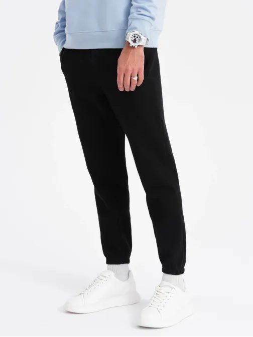 Trendy černé pletené tepláky V8 PASK-0143