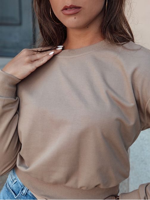 Dámská světle hnědá mikina v jednoduchém provedení Casualvibe