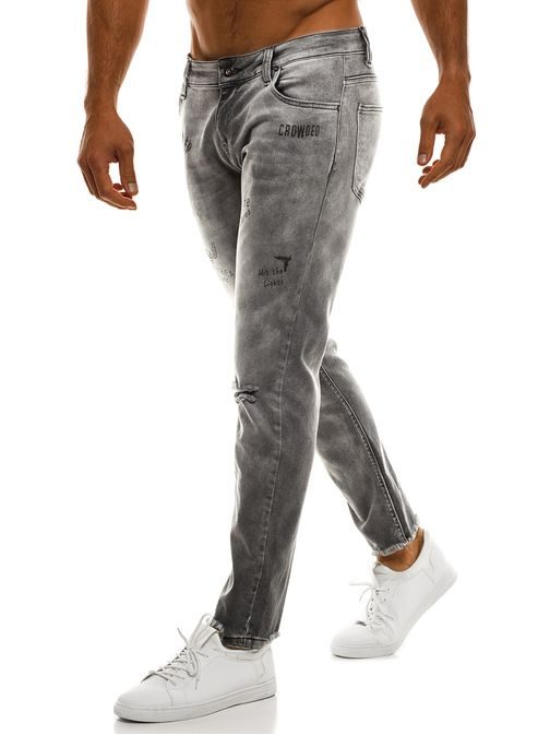 Originální šedé džíny s potiskem CATCH 2858