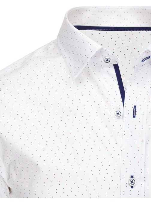 Elegantní bílá košile s puntíky SLIM FIT