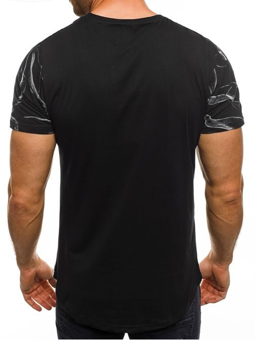 Černé tričko J.STYLE SS111 s potiskem