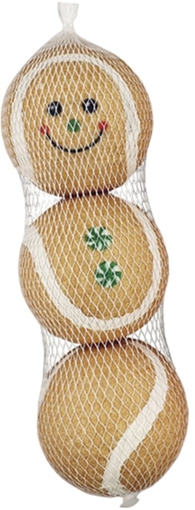 Nobby Vánoční tenisové míčky perníček 3ks 4,5 cm