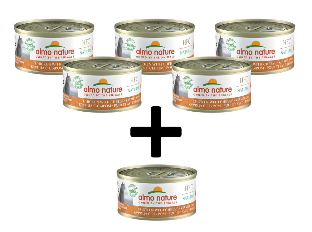 Almo Nature HFC Natural - Kuře a sýr 70g 5+1 ZDARMA