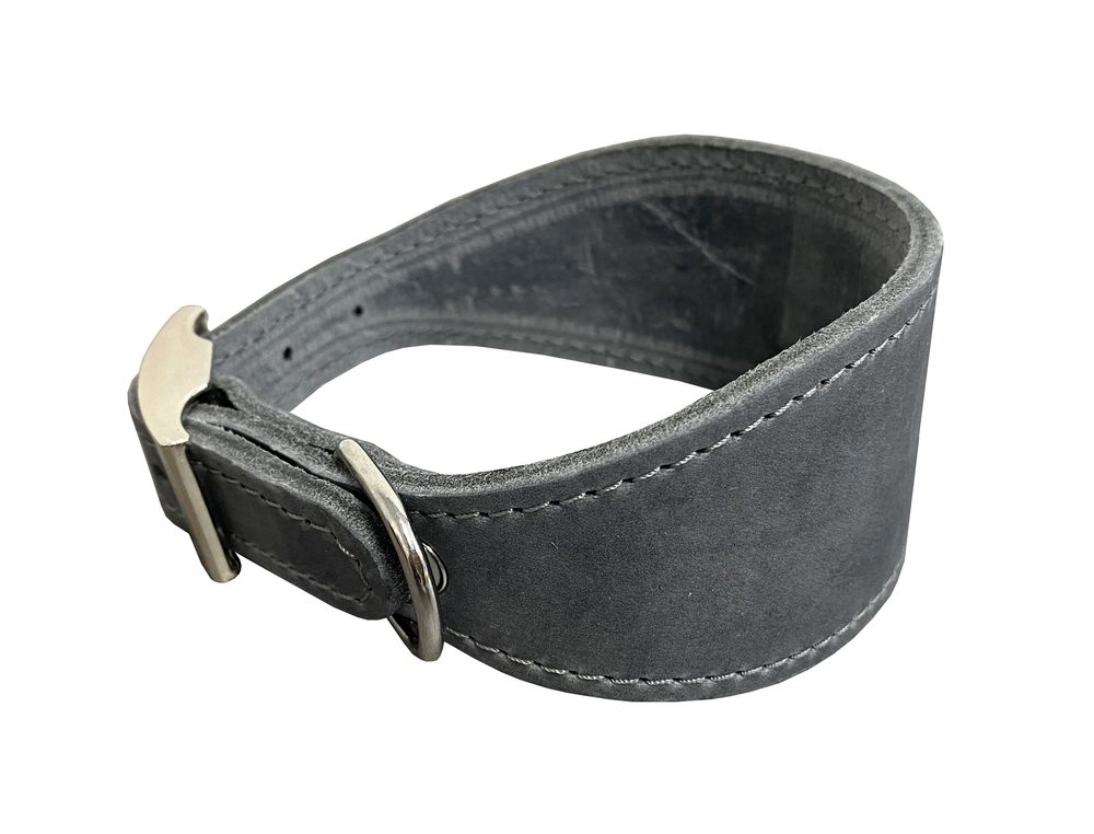 BAFPET Kožený obojek VIPET - Šedá - Šedá - 50mm x 42cm /33-39/ 00123V