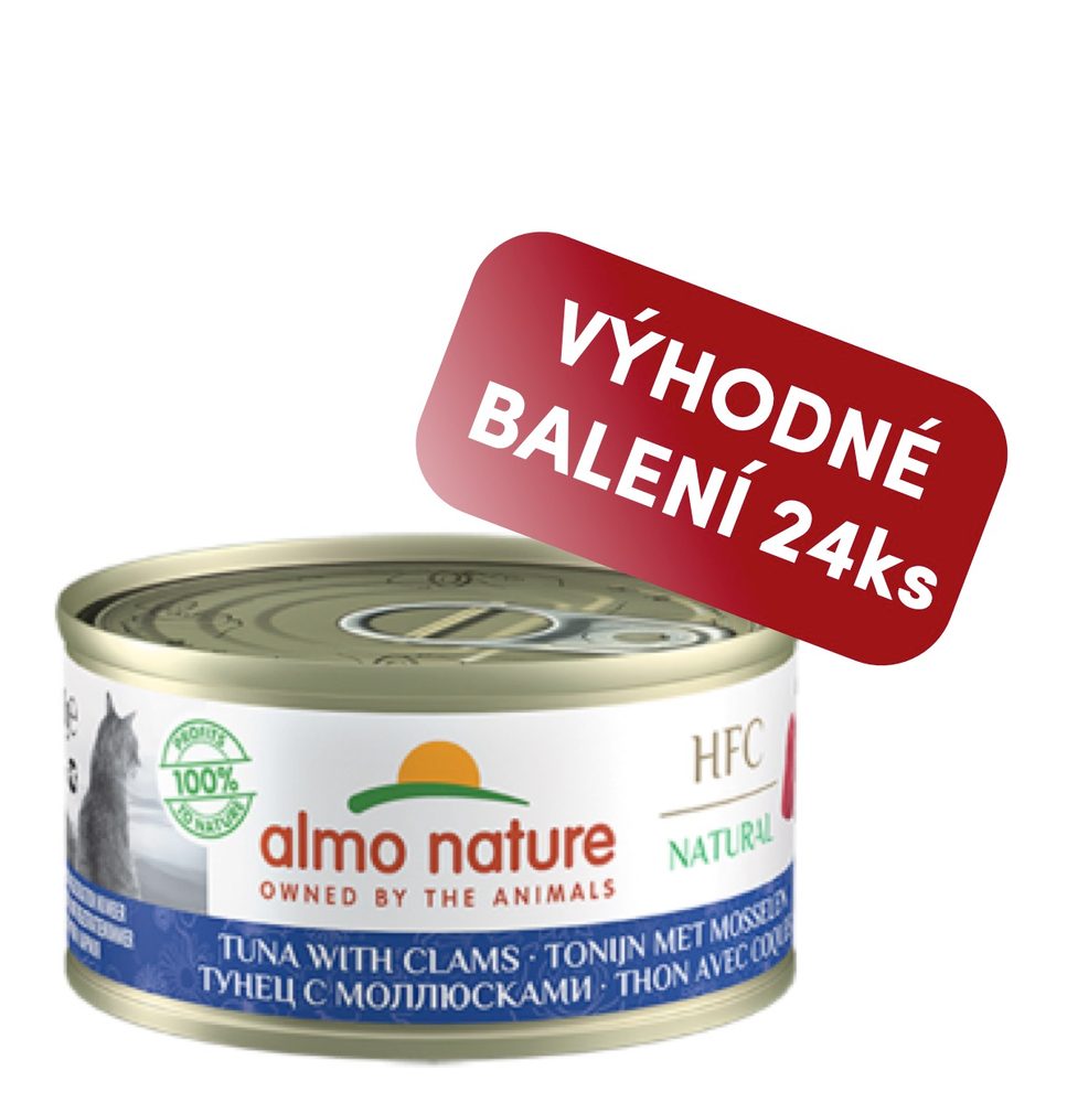 Almo Nature HFC Natural - Tuňák a mušle 70g výhodné balení 24ks