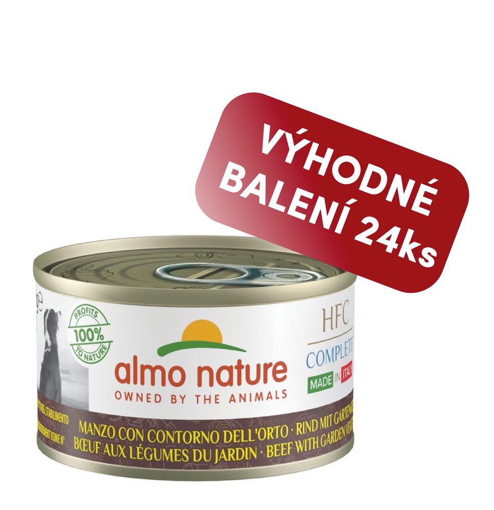 Almo Nature HFC Complete Made in Italy -  hovězí se zahradní zeleninou 95g výhodné balení 24ks