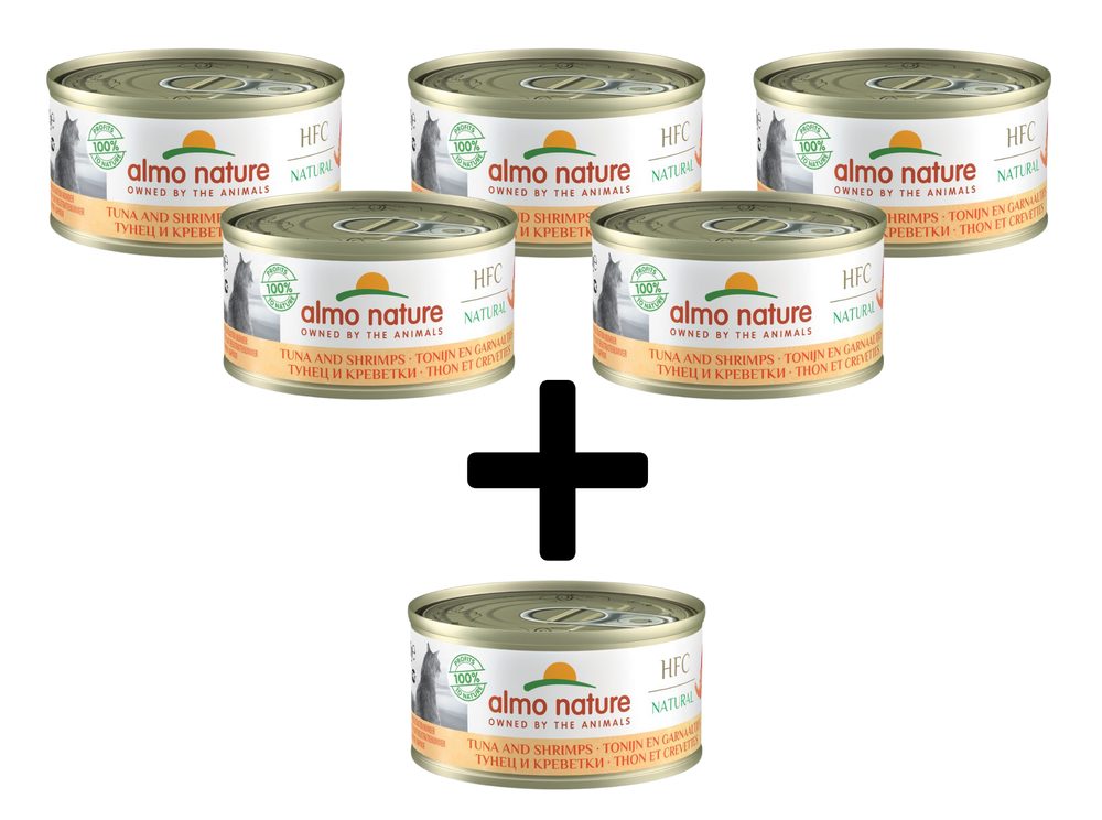 Almo Nature HFC Natural - Tuňák a krevety 70g 5+1 ZDARMA