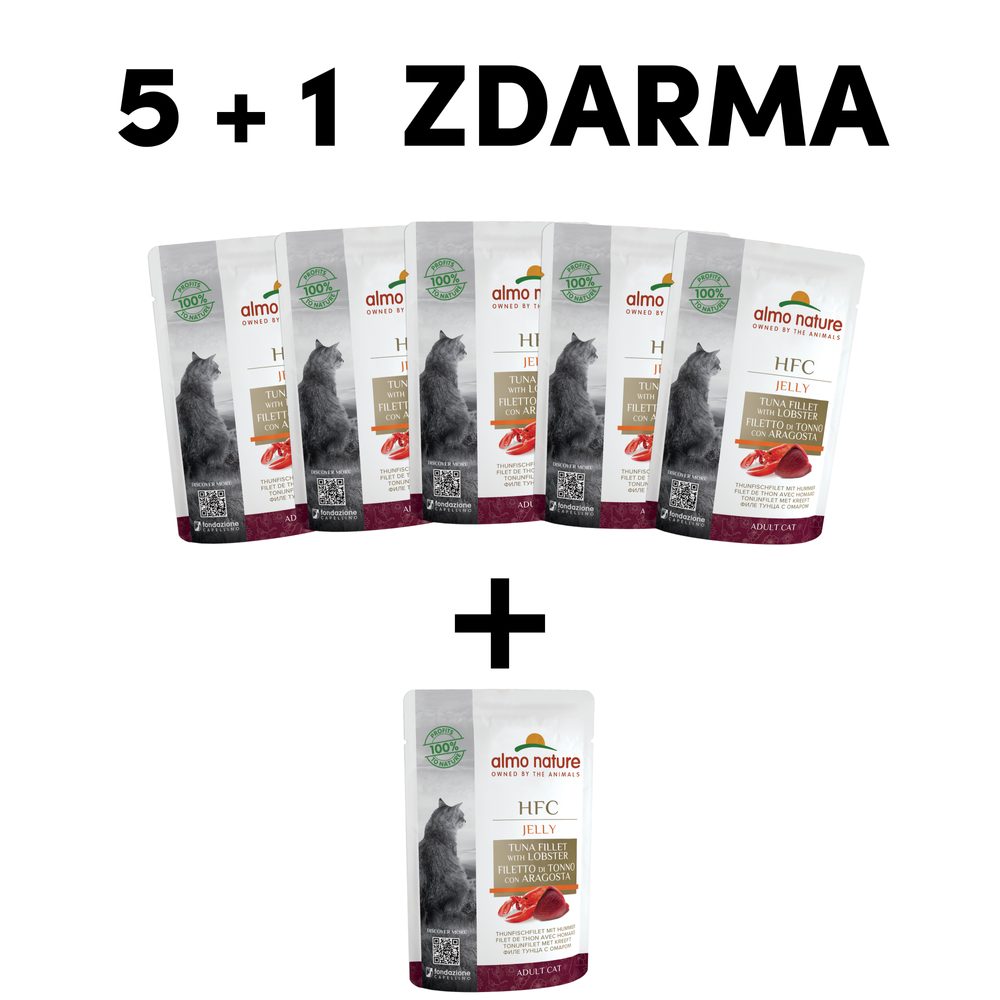 Almo Nature HFC Jelly - Filet z tuňáka a humr 55g 5+1 ZDARMA