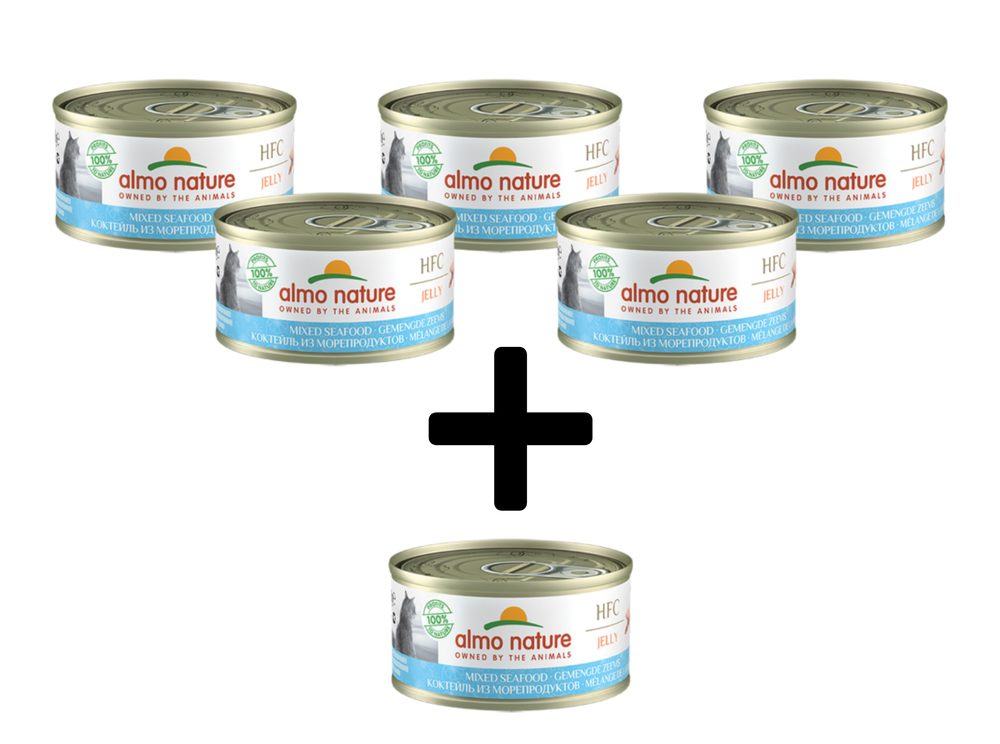 Almo Nature HFC Jelly - Mořské plody 70g 5+1 ZDARMA
