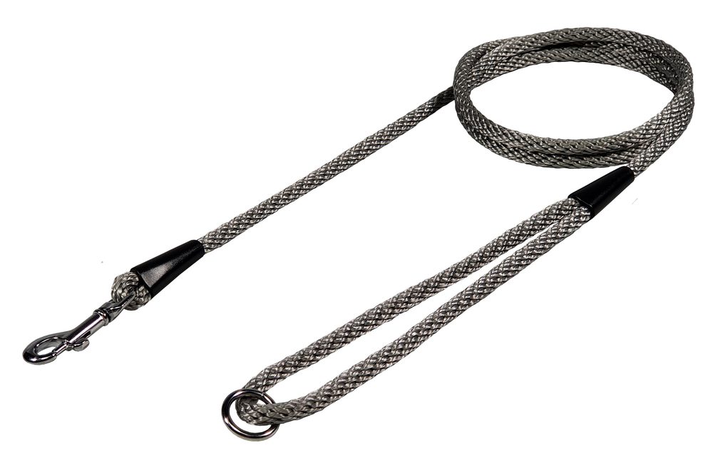 BAFPET Vodítko lano, SPIRÁLA JEDNOBAREVNÁ - Šedá - Šedá - 6mm x 150cm 15206J