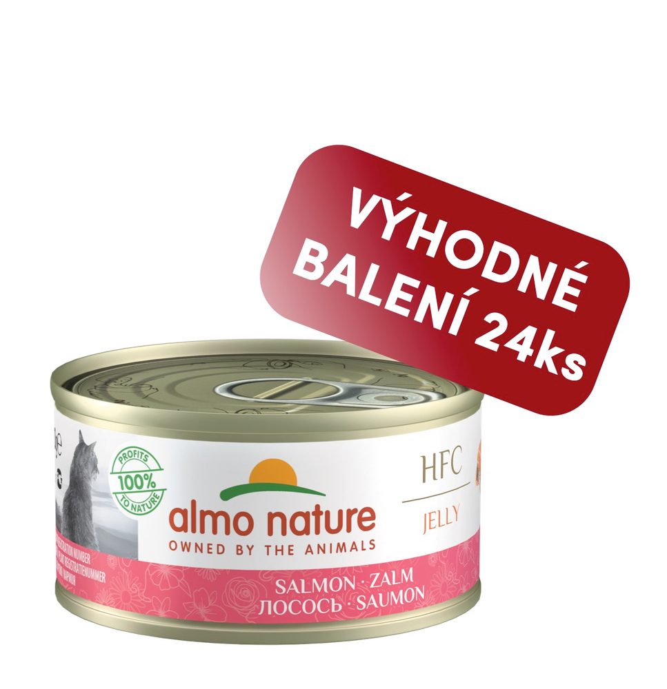 Almo Nature HFC Jelly - Losos 70g výhodné balení 24ks