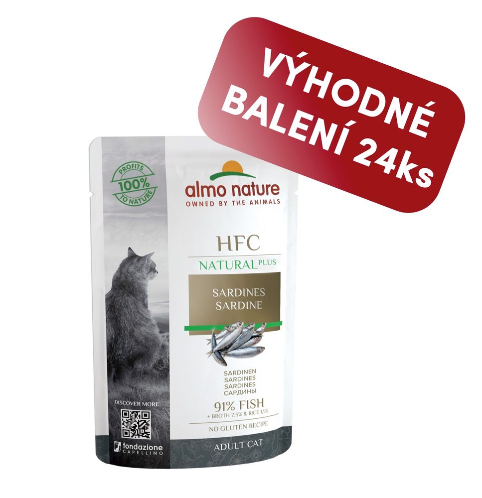 Almo Nature HFC Natural Plus - Sardinky 55g výhodné balení 24ks