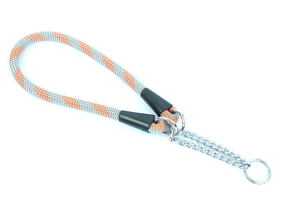 Aminela Giraffe Aminela obojek lano - Série G, velikost 14x60, šedá/oranžová VÝPRODEJ SLEVA 50%