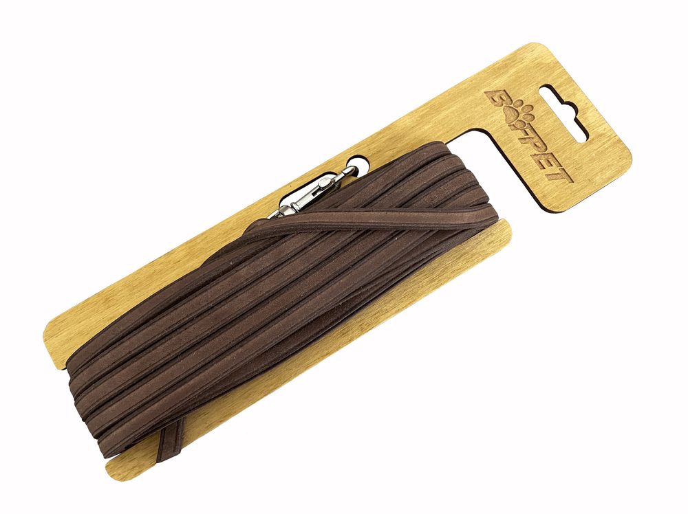 BAFPET Stopovací šňůra z mastné kůže - Hnědá