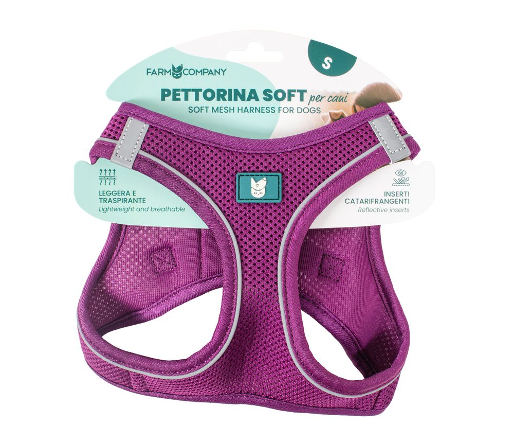 Farm company soft mesh postroj pro psy fialový 2XS 28-32cm