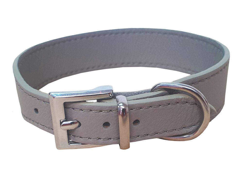 BAFPET Kožený obojek SETA - Šedá