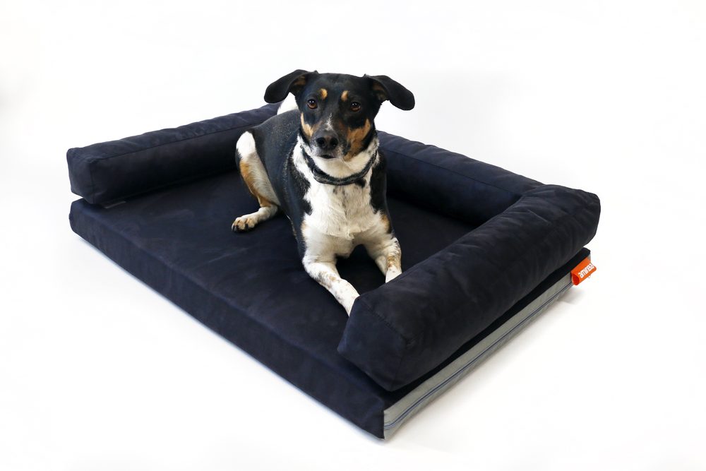 Aminela pelíšek s okrajem 100x70cm Half and Half černá/šedá