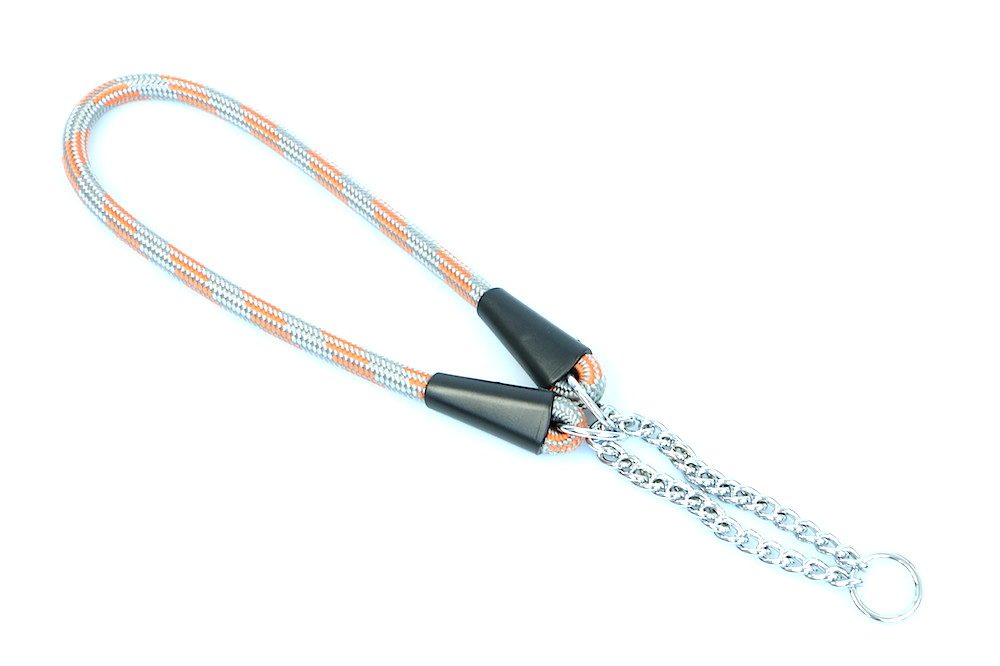 Aminela Giraffe Aminela obojek lano - Série G, velikost 10x45cm, šedá/oranžová VÝPRODEJ SLEVA 50%