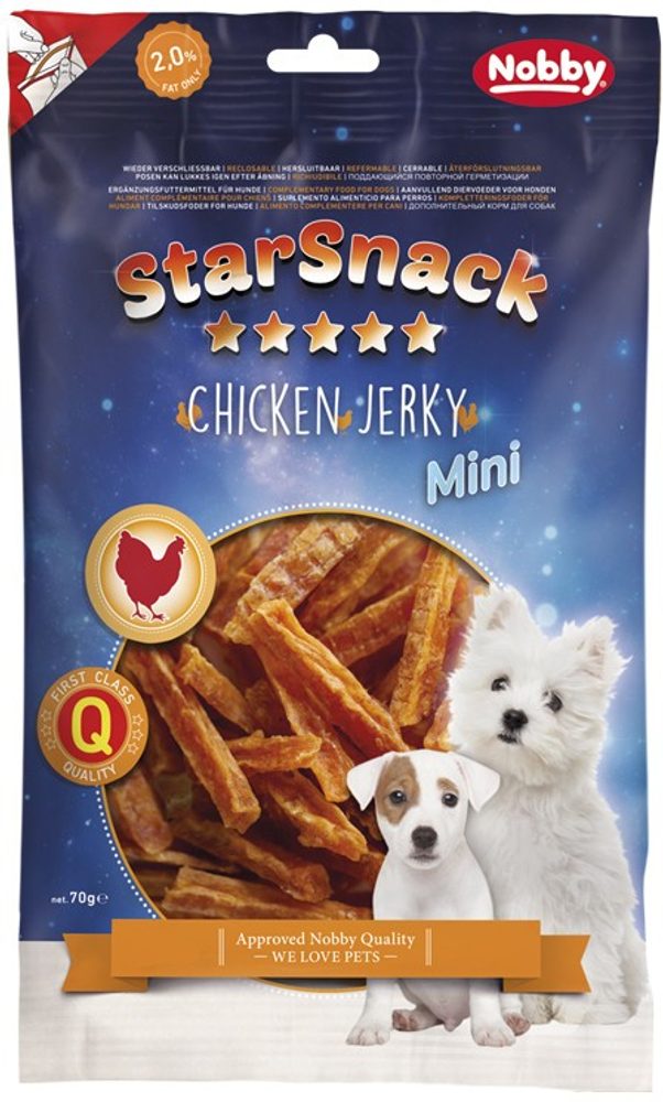 Nobby StarSnack Mini Jerky pamlsek kuřecí plátky 70g