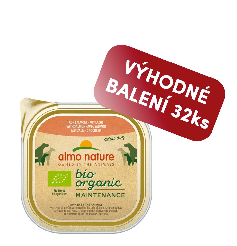 Almo Nature Daily Menu Bio WET DOG - s lososem 100g výhodné balení 32ks