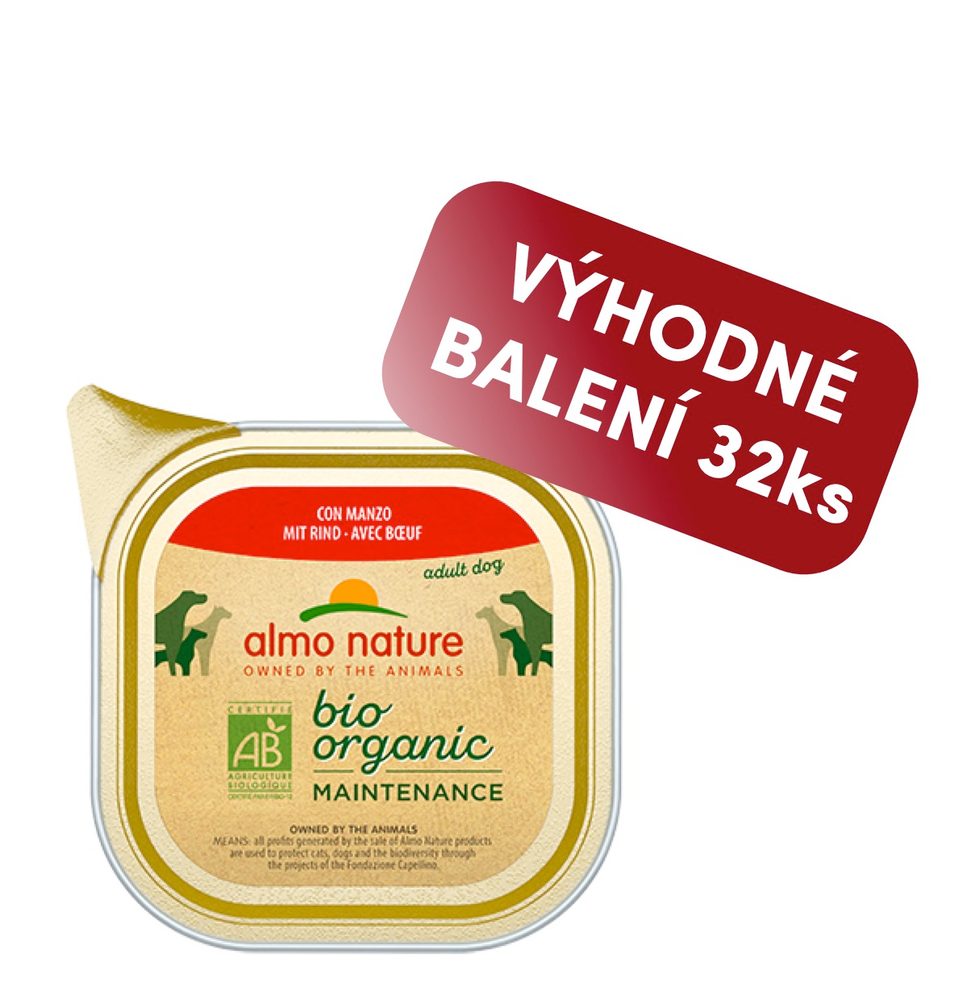 Almo Nature Daily Menu Bio WET DOG - s hovězím 100g výhodné balení 32ks