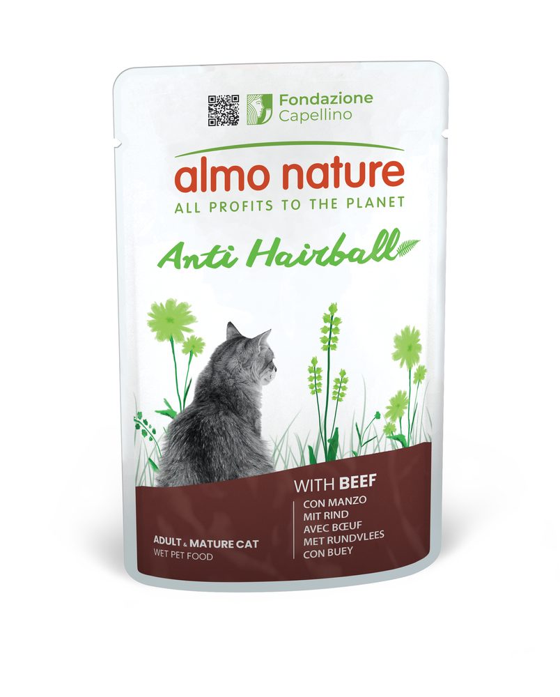 Almo Nature Holistic Anti hairball s hovězím 70g