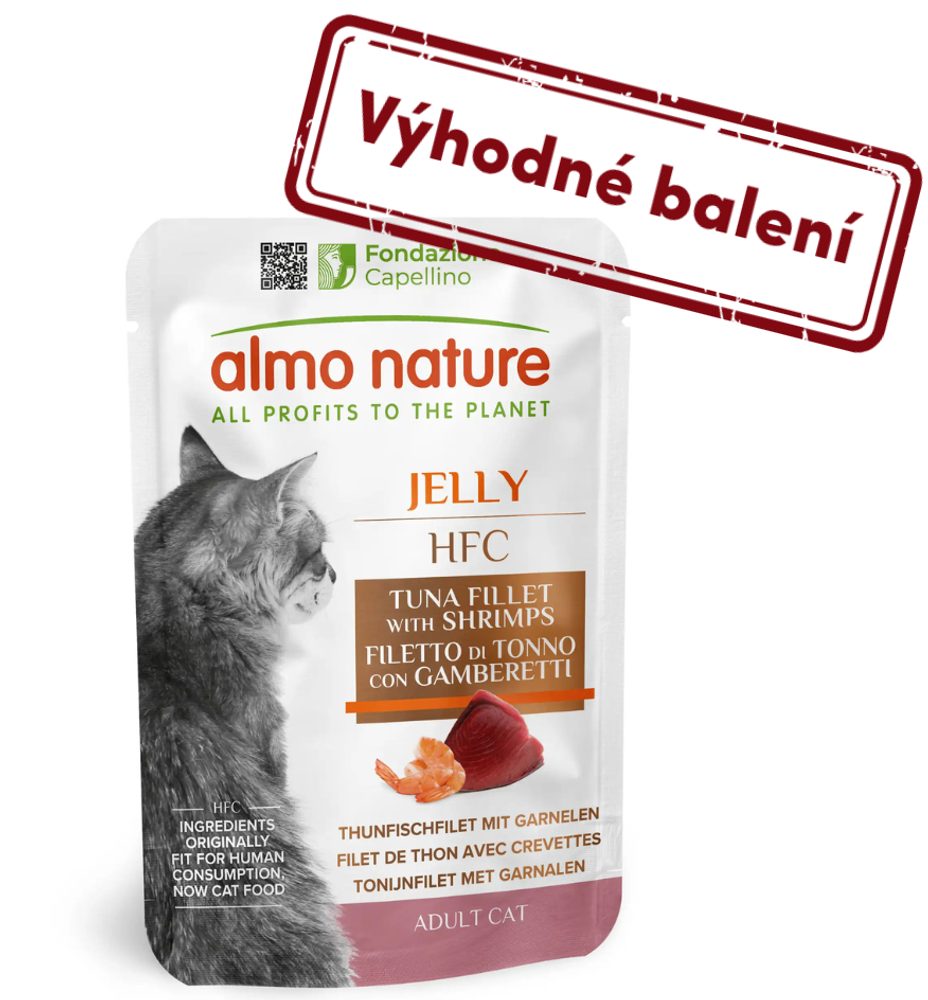 Almo Nature HFC Jelly - Tuňák a krevety v želé 55g výhodné balení 24ks
