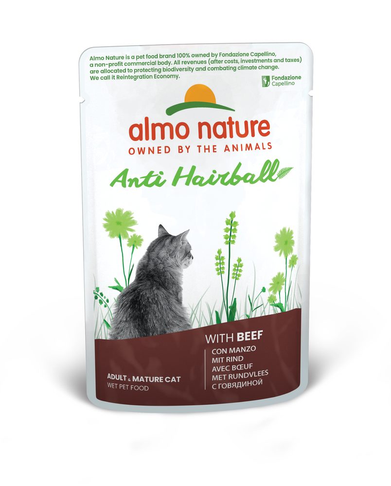 Almo Nature Holistic Antihairball s hovězím 70g
