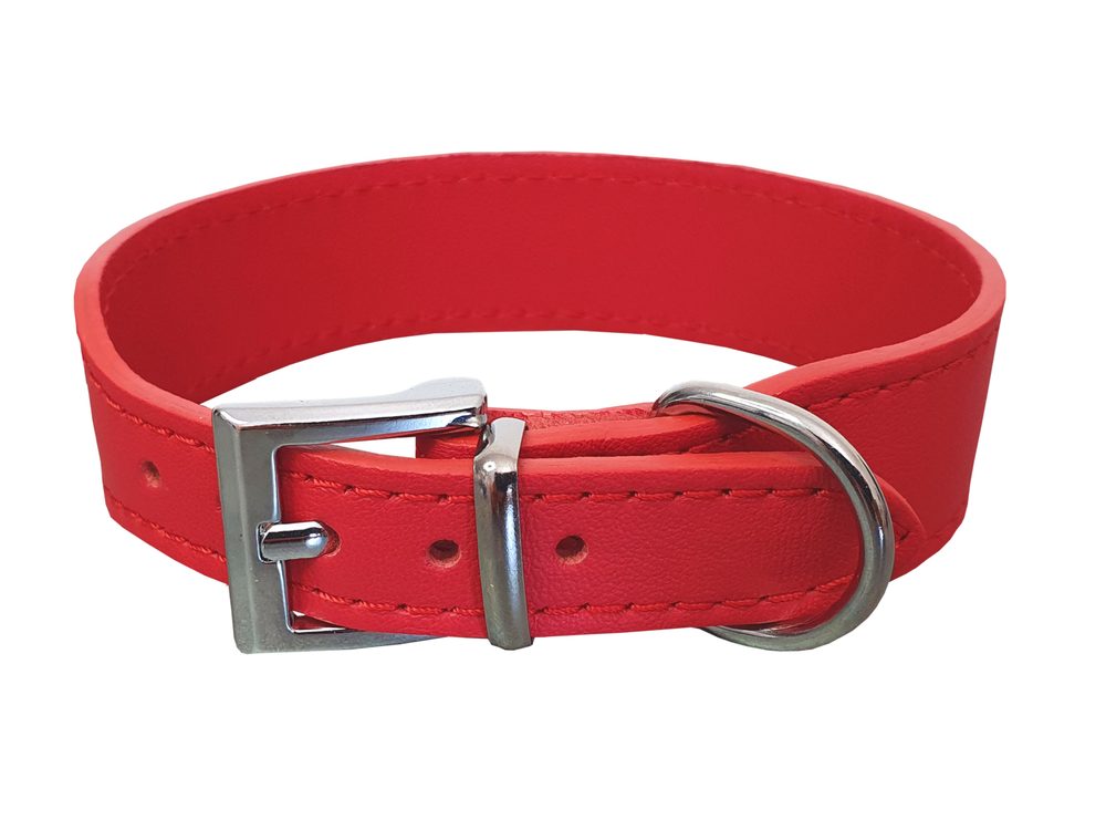 BAFPET Kožený obojek SETA - Červená