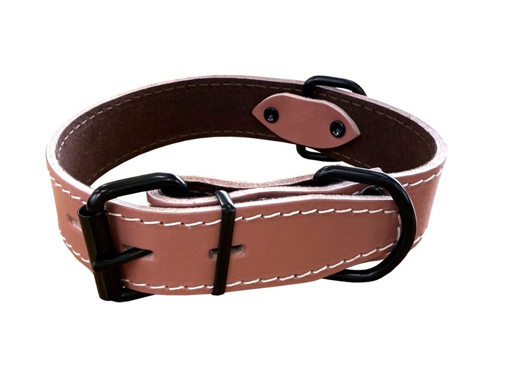 BAFPET Obojek HERRY, obšitý, černé kování - Růžová