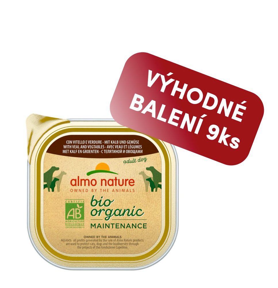Almo Nature Bio Organic s telecím a zeleninou 300g výhodné balení 9ks